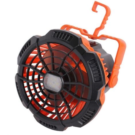 Ventilateur de Camping avec Lampe LED. Ventilateur Portable avec Batterie Rechargeable. Ventilateur USB Personnel avec Crochet
