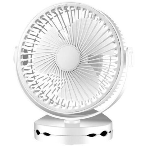 Ventilateur De Camping Clip Ventilateur USB 6-21 Heures D'utilisation 4 Vitesses avec Lumières LED et Tente Crochet Rotation 360° Silencieux Rechargeable Ventilateur de Table pour Extérieur Blanc