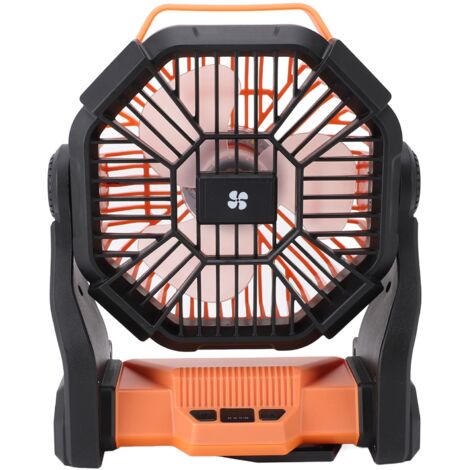 Ventilateur de camping extérieur professionnel de tente rechargeable USB efficace avec lanterne LED pour orange