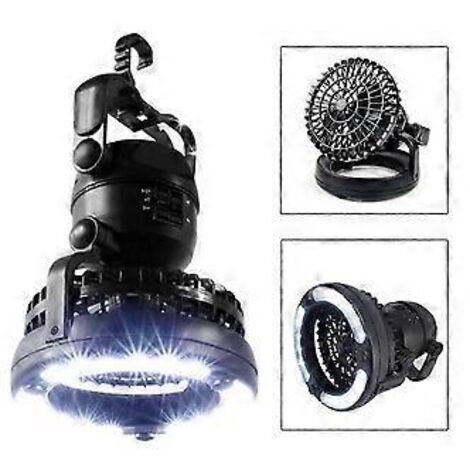 Ventilateur de camping LED avec lampe intégrée, lampe de tente de camping extérieure, lanterne de camping, lampe de ventilateur de camping