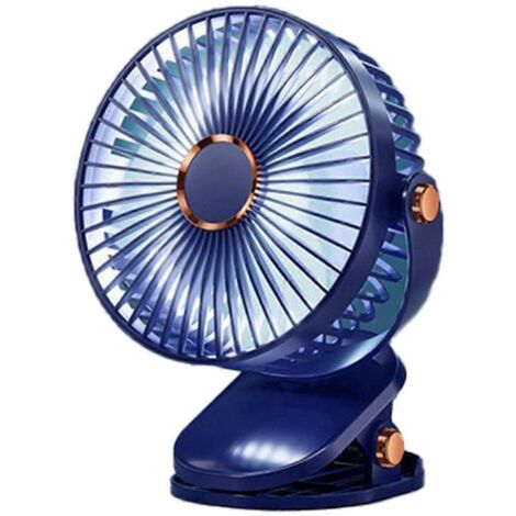 Ventilateur de camping portable LED avec veilleuse et port USB bleu ---