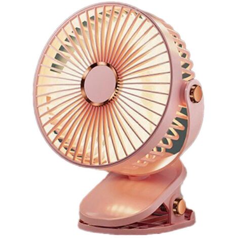Ventilateur de camping portable LED avec veilleuse et port USB rose ---