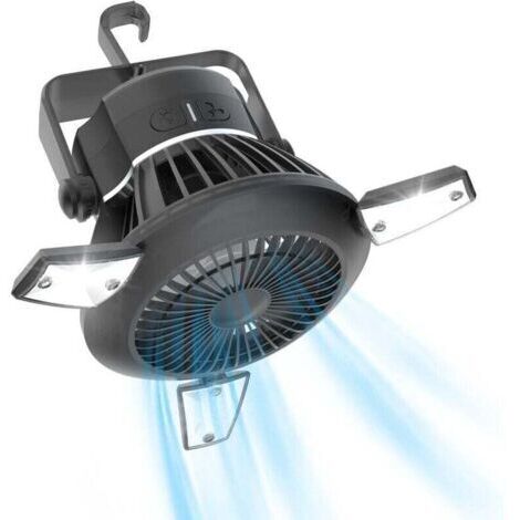 Ventilateur de camping portable léger , ventilateur de tente rechargeable, ventilateur solaire avec crochet de suspension, ventilateur de bureau USB