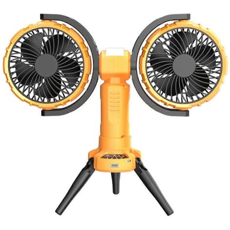 Ventilateur de camping rechargeable 8000 mAh avec lumière LED et rotation automatique