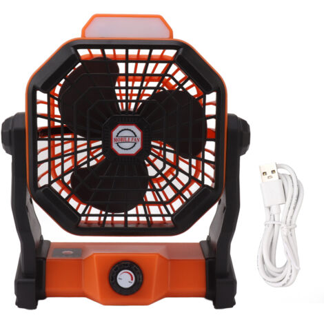 Ventilateur de Camping Rechargeable USB avec Lampe LED, 7800mAh, Silencieux et Portable pour Tente