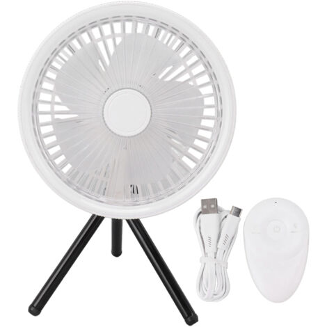 Ventilateur de Camping Rechargeable USB, Pliable avec Télécommande, Lumière Nuit et Support Trépied Portable