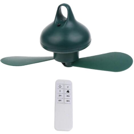 Ventilateur de camping silencieux 8000 mAh avec télécommande, minuterie 4 vitesses, support pour tente et ventilateur de plafond