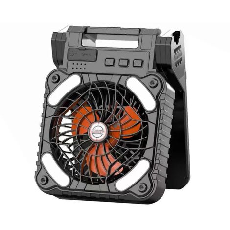 Ventilateur de camping solaire avec lumière LED, ventilateur de camping portable ---