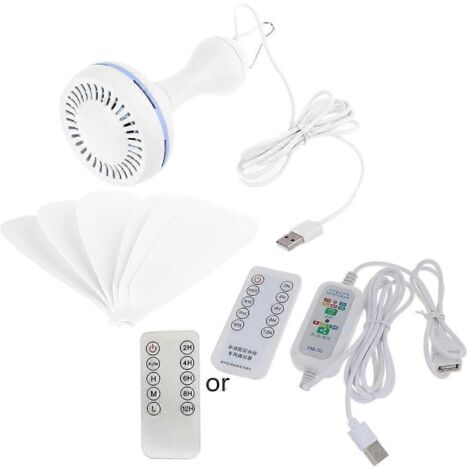 Ventilateur de camping télécommandé à 4 vitesses, 40 cm (16 pouces), minuterie 12 heures, support pour tente, ventilateur de plafond