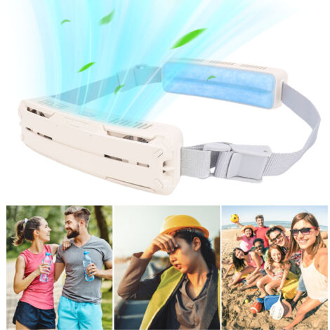 [Ventilateur de Ceinture] rechargeable USB 5000mAh ABS pour sport et travail extérieur blanc