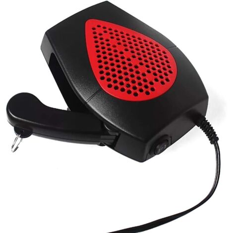 Ventilateur de chauffage pour voiture 12V 150W, dégivrage et désembuage, chauffage d'habitacle avec poignée de chauffage rotative à 360° et câble d'alimentation de 1,5 m (rouge)