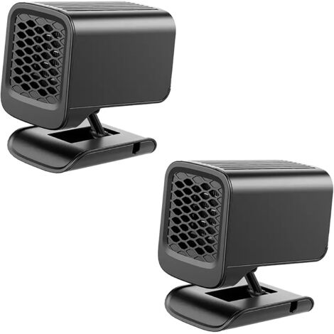 Ventilateur de chauffage pour voiture, 2 pièces, dégivreur de pare-brise portable 12V et 24V, se branche sur l'allume-cigare, chauffage et refroidissement rapides, convient aux camions, camping-cars, 