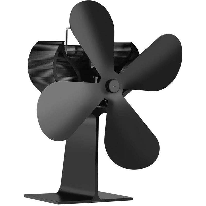 Kkmoon - Ventilateur de cheminée ventilateur de poêle à chaleur noir 4 pales ventilateur de cheminée silencieux ventilateur de poêle à Distribution