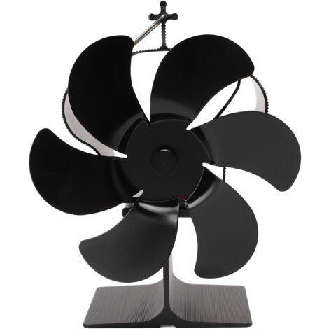 Ventilateur de Cheminée à 6 Pales Alimenté par Chaleur Noir Couronne, Démarrage Automatique sans Électricité, Résistant aux Hautes Températures