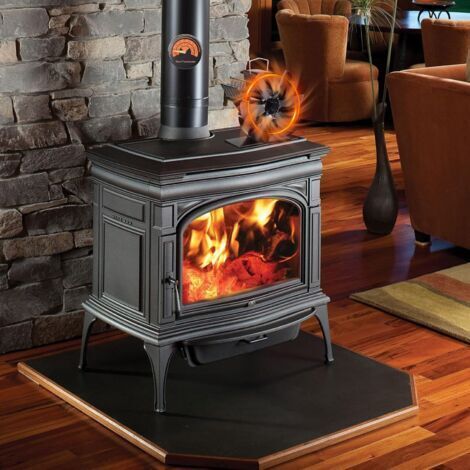 Ventilateur de cheminée à démarrage automatique, ventilateur de cheminée à entraînement thermique, ventilateur de four silencieux à 6 pales, convient aux conduits de cheminée/poêles à granulés/à gaz/à