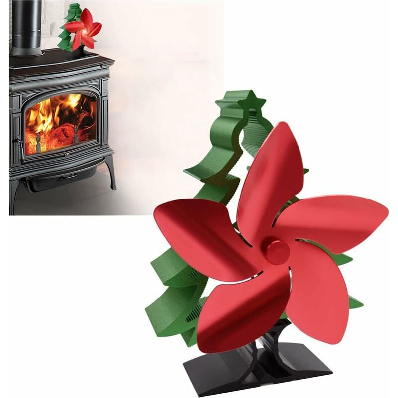 Ventilateur de cheminée accessoire de cheminée et poêle forme d'arbre de Noël -17.5cm x12.5cm x23cm - RWAccessoire de cheminée et poêle