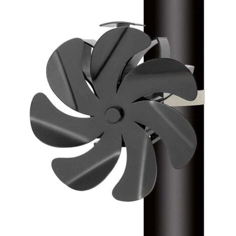 Ventilateur de Cheminée avec Thermomètre - Ventilateur Poele à Bois 7 Pales Silencieux pour Poêle à Bois Cheminée - Fixé sur le Tuyau de Cheminée