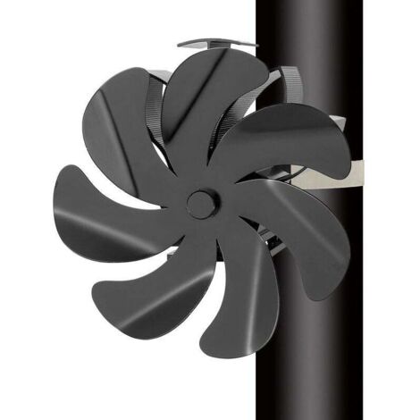 Ventilateur de Cheminée avec Thermomètre - Ventilateur Poele à Bois 7 Pales Silencieux pour Poêle à Bois Cheminée - Fixé sur le Tuyau de Cheminée