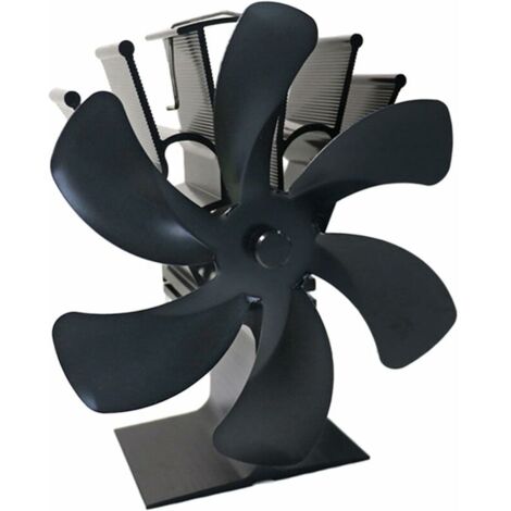 Ventilateur de cheminée Eco Fan Ventilateur de cheminée ultra silencieux à bois, répartition efficace de la chaleur, ventilateur de poêle écologique pour poêles à gaz/granulés/bois/bûches - Noir