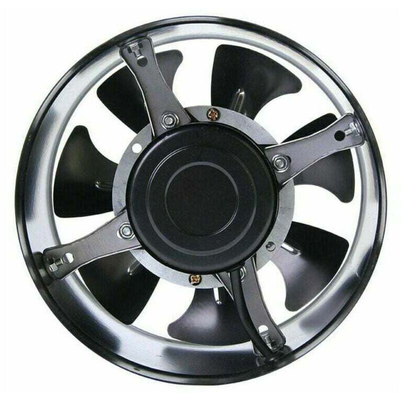 Ventilateur de conduit axial en acier inoxydable pour air/extractible. Ventilateur de canal de botier en acier galvanisé de 150 mm,noir