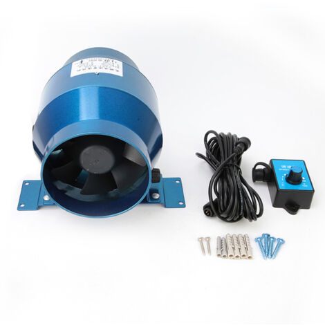 Ventilateur de conduit bleu de 4 pouces, 18W, AC 220V, faible bruit de fonctionnement, Booster pour salle de bains, atelier, cuisine, sous-sol