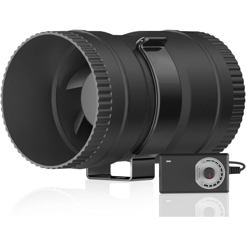 Ventilateur de conduit d'appoint en ligne de 7,62 cm avec contrôleur de vitesse - Débit d'air de 120 CFM, puissance ultra faible de 6 W et faible