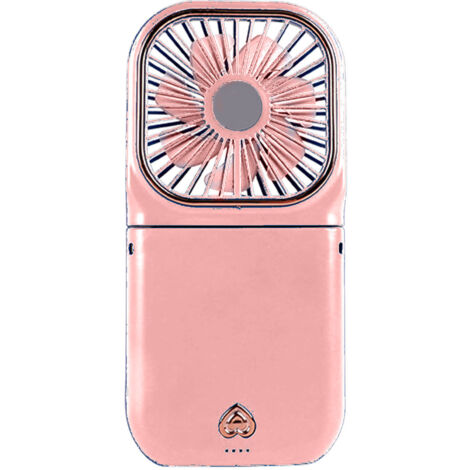 Ventilateur de cou pliable rechargeable USB, 3 vitesses, mini ventilateur portable rose pour randonnées et pique-niques