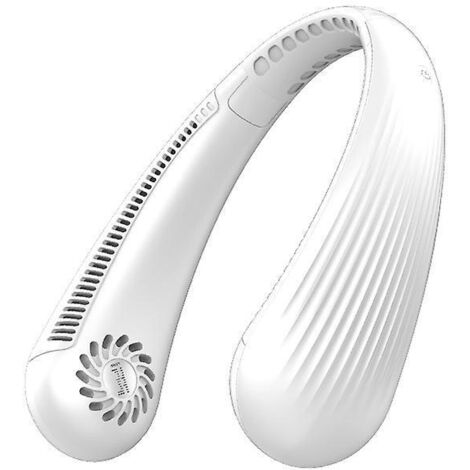 ventilateur De Cou Portable D'extrieur (blanc), Ventilateur De Cou Suspendu Rechargeable, Ventilateur Mains Libres Sans Lame  3 Vitesses, Ventilat