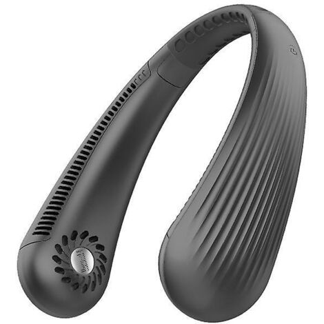ventilateur De Cou Portable D'extrieur (noir), Ventilateur De Cou Suspendu Rechargeable, Ventilateur Mains Libres Sans Lame  3 Vitesses, Ventilate