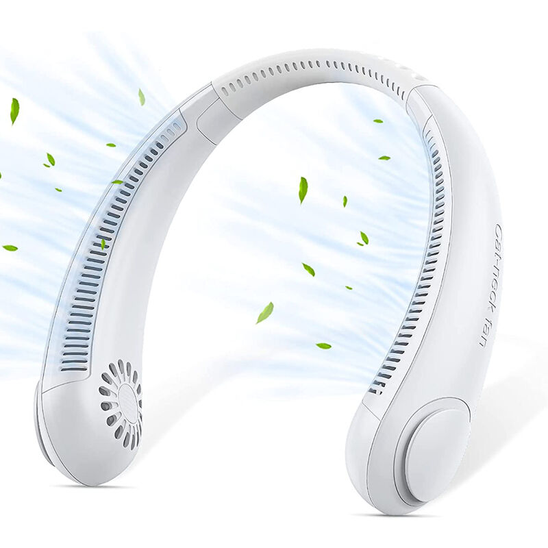 Ventilateur de cou portable - Refroidisseur de cou sans lame rechargeable à 3 vitesses, qualité confortable, léger, ventilateur de cou personnel pour