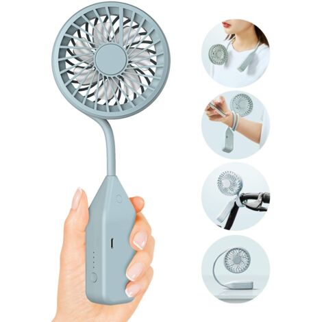 Ventilateur de cou portable, ventilateur USB portable à faible bruit, mini ventilateur de poche multifonctionnel