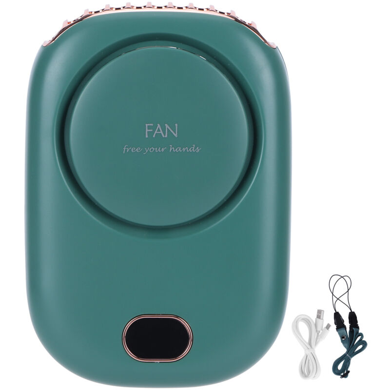 Ventilateur de cou sans pales, portable et rechargeable par USB, idéal pour le sport et les voyages - Vert