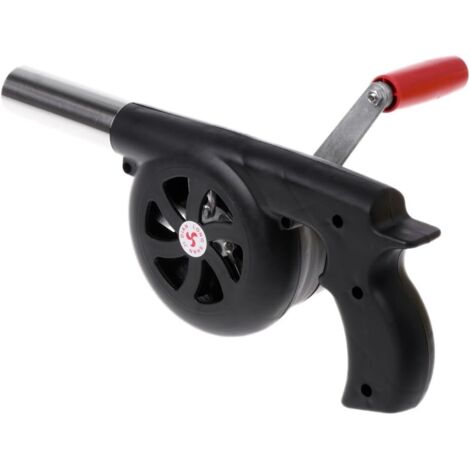 Ventilateur de cuisine extérieure pour barbecue, mini ventilateur à manivelle, accessoires pour réchaud de camping et de pique-nique, outil à manivelle pour barbecue (noir)
