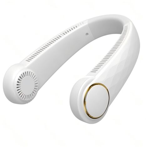 Ventilateur de manche Aigostar 2000mAh, 3 vitesses, angle réglable, sans lame, blanc, portable pour les activités en plein air
