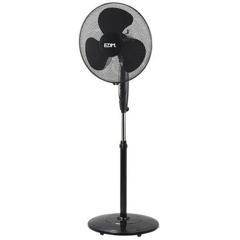 Ventilateur De Pied Noir Edm Hauteur Réglable, Puissance 45w, ø40cm - Edm