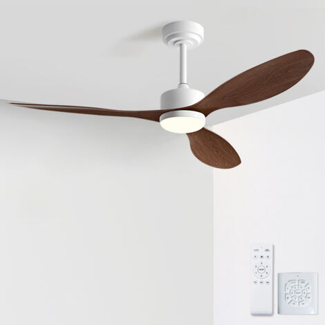 Ventilateur de plafond 106 cm avec lumière, télécommande et contrôleur mural, moteur CC silencieux, 6 vitesses, 3 températures de couleur, minuterie
