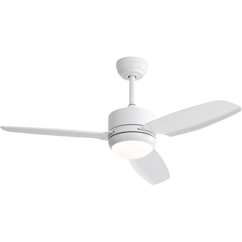 Eifson - Ventilateur de plafond 116 cm avec 3 pales en abs, lumière led réglable en 3 couleurs, 6 vitesses, moteur silencieux cc, télécommande - Blanc
