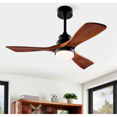 Ventilateur de plafond 132 cm avec lumière, moteur DC réversible économe en énergie, télécommande 6 vitesses