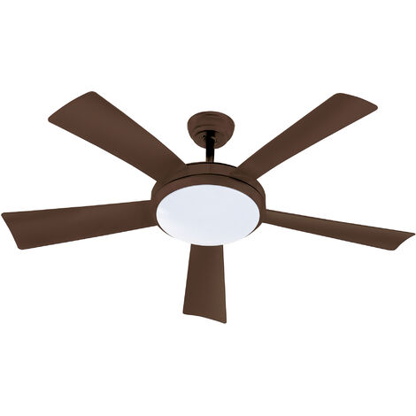 Ventilateur de plafond Ø132cm 38W – 9+2 vitesses – Éclairage LED 1760Lm 18W – 5 pales en plastique noir – Contrôle à distance – Farelek