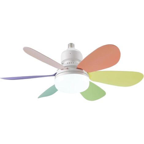 Ventilateur de plafond 40 W avec télécommande – 3 vitesses – 2 jeux de pales interchangeables – Éclairage basse consommation E27