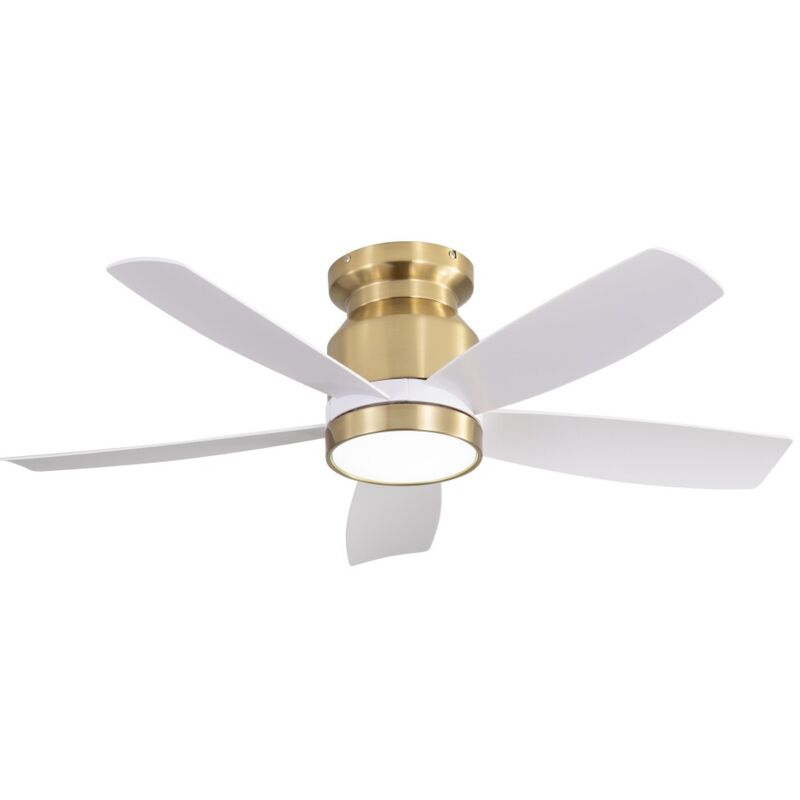 Ventilateur de Plafond-Moteur DC Réversible-42 Pouces-5 Pales ABS-Blanc-Minuterie 3 Modes-6 Vitesses
