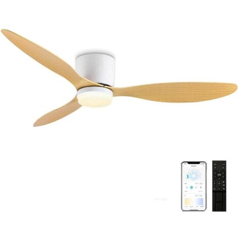 Ventilateur de plafond 42 pouces avec éclairage et télécommande, moteur CC réversible, ventilateur de plafond silencieux et lumineux, 6 vitesses avec minuterie, ventilateur de plafond léger et moderne