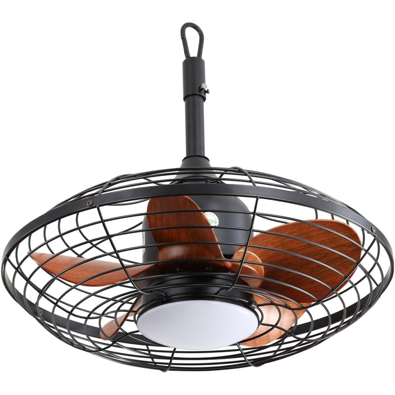 Eifson - Ventilateur de Plafond 50cm, avec 5 Pales abs, Eclairage led 18W, Poteau de Descente, avec Suspension et Crochet, Moteur dc, pour Gazebo de