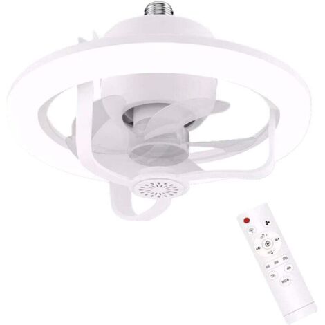 Ventilateur de plafond  50W avec éclairage LED, télécommande et tête inclinable à 360°