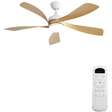 Ventilateur de plafond 52 pouces à 5 pales – LED intégrée, moteur DC, 6 vitesses avec télécommande, puissant et silencieux pour grandes pièces