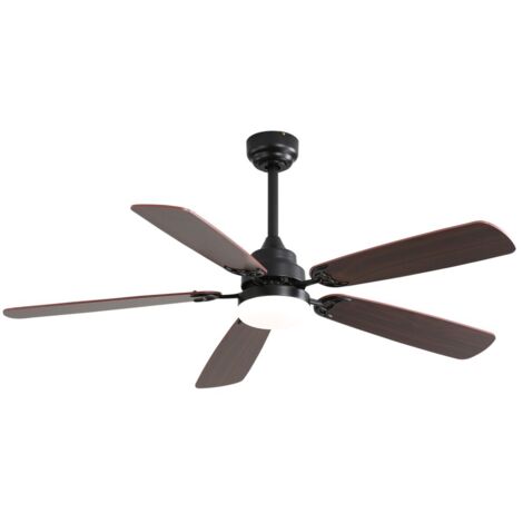 Ventilateur de Plafond-52"à Moteur DC-6 Vitesses-LED Dimmable-Télécommande-5 Pales-132x132x49(cm)