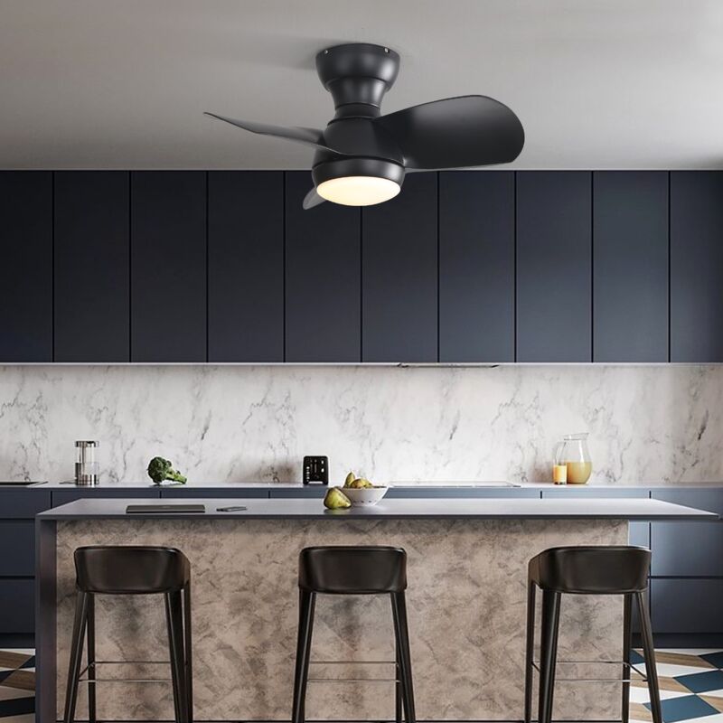 Tanant - Ventilateur de plafond 58 cm avec 3 pales en abs et éclairage led réglable 18 w, moteur cc télécommandé, ventilateur de plafond moderne pour