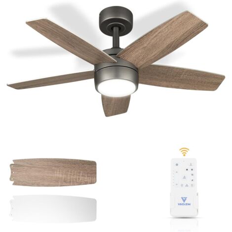 Ventilateur de Plafond 91 CM pour Petite Pièce: Moderne Avec Lumière à Intensité Variable et Télécommande - Réversible et Silencieux avec 6 Vitesses pour Petite Chambre - 230 V