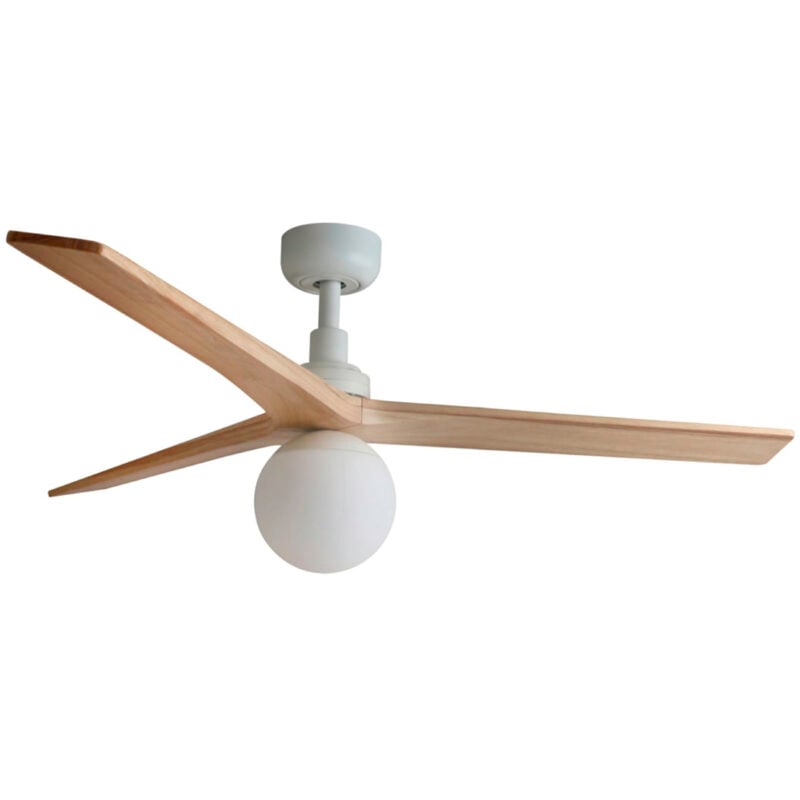 Faro Barcelona - klim m Ventilateur avec lumière blanc/chêne Ø125cm