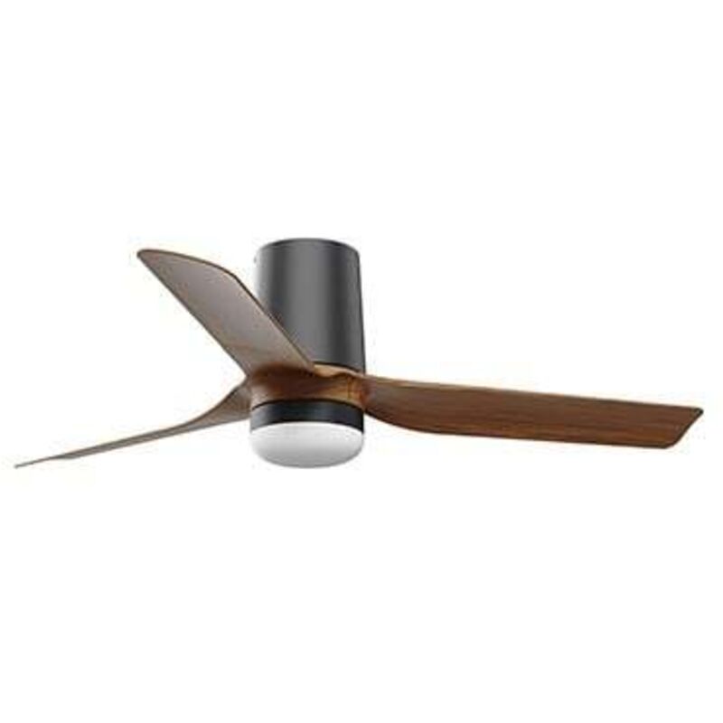 Faro Barcelona - mini punt tub s Ventilateur avec lumière noir/bois foncé 33835-1TW
